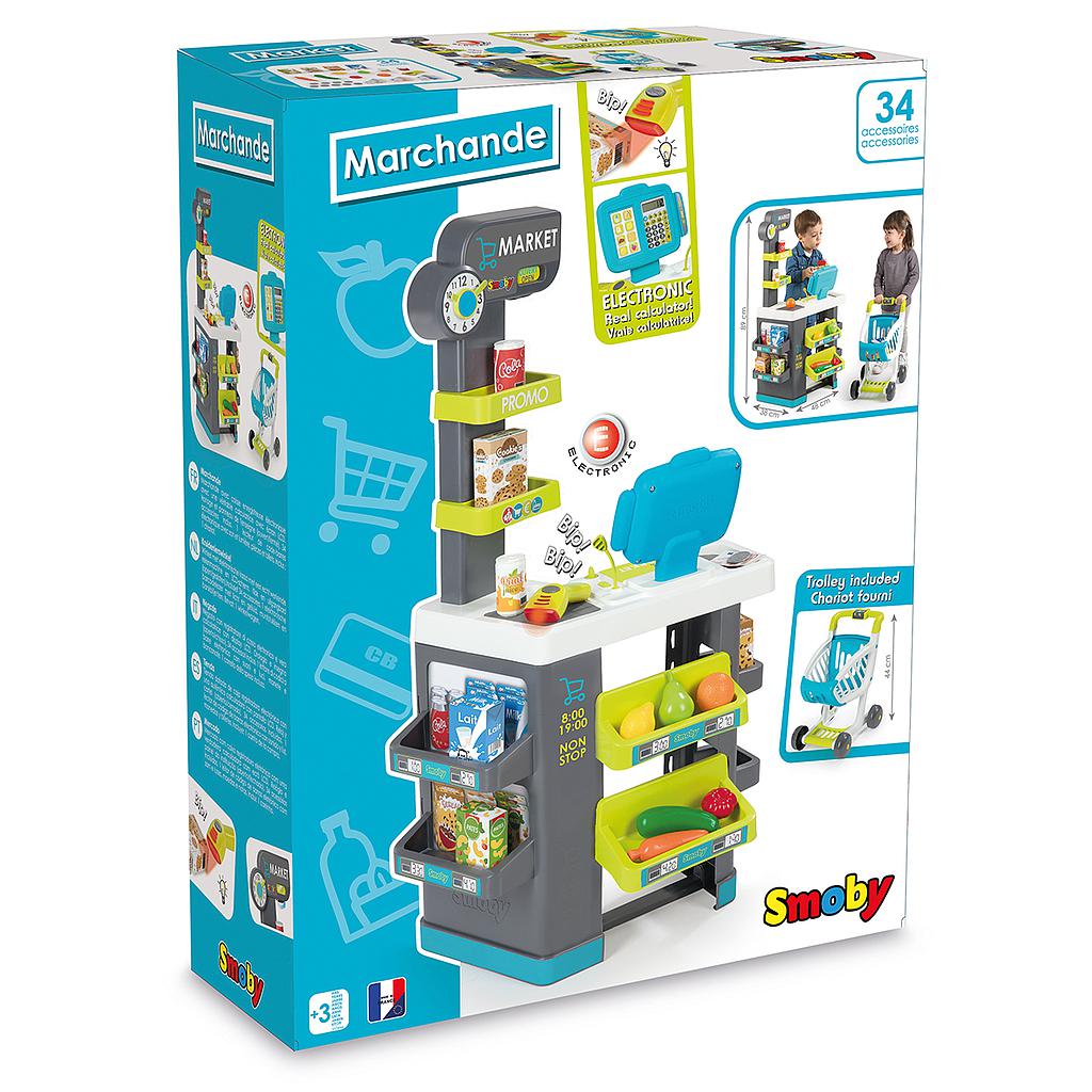 Smoby elektrooniline supermarket ostukäruga