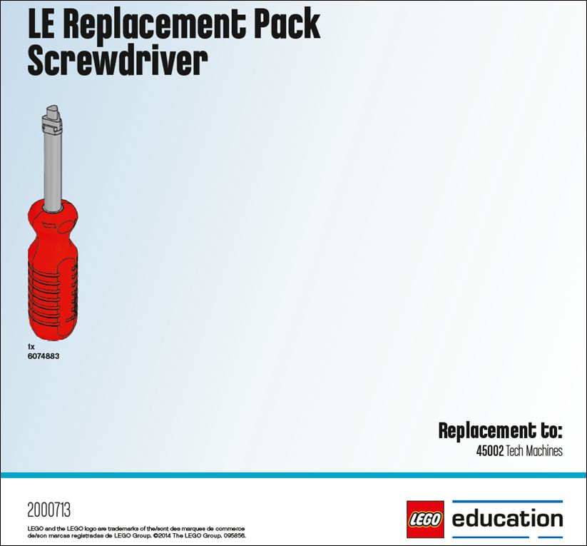 LEGO Education Varuosade komplekt kruvikeeraja