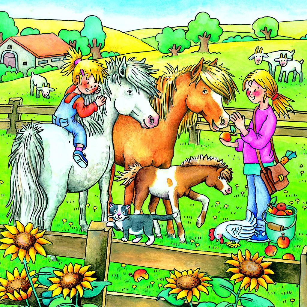 Ravensburger pusle 3x49 tk Farmiaed