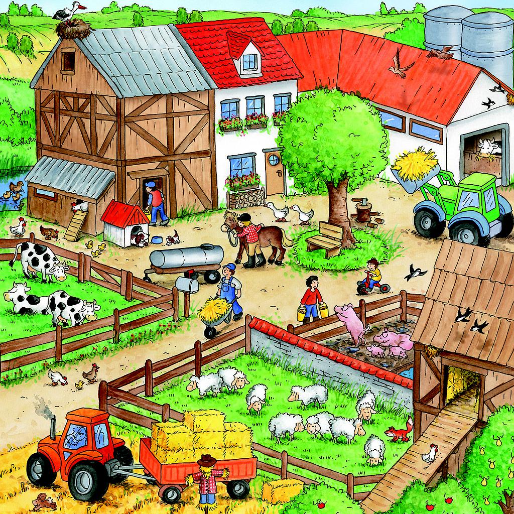 Ravensburger pusle 3x49 tk Farmiaed