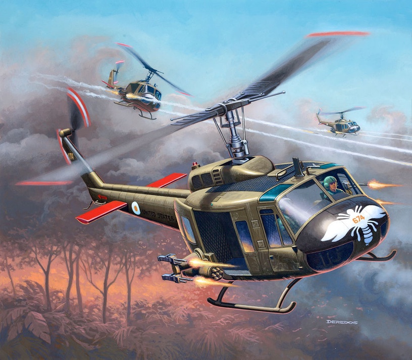 Revell liimitav mudel helikopter Bell UH-1H Gunship 1:100