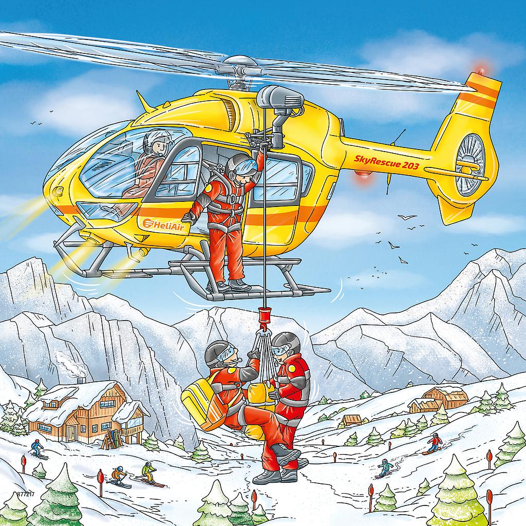 Ravensburger pusle 3x49 tk Suusarajal
