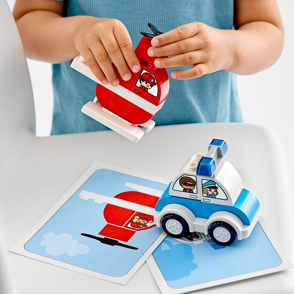 LEGO DUPLO Tuletõrjehelikopter ja politseiauto