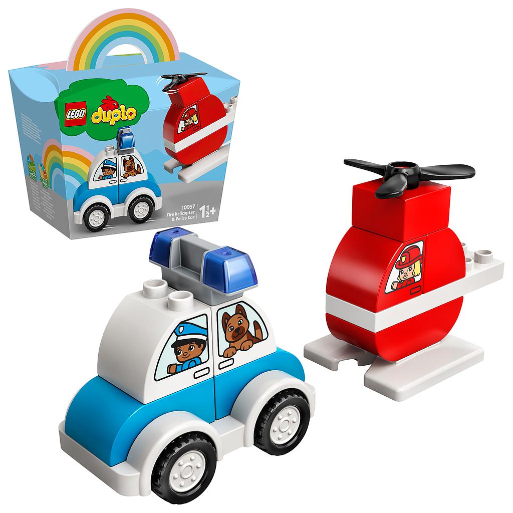 LEGO DUPLO Tuletõrjehelikopter ja politseiauto