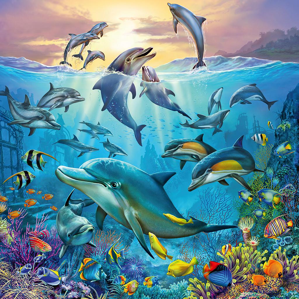 Ravensburger pusle 3x49 Veealune maailm