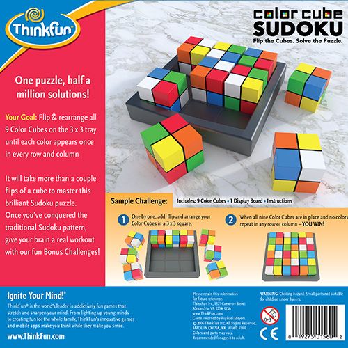 ThinkFun loogikamäng värvilised kuubikud sudoku