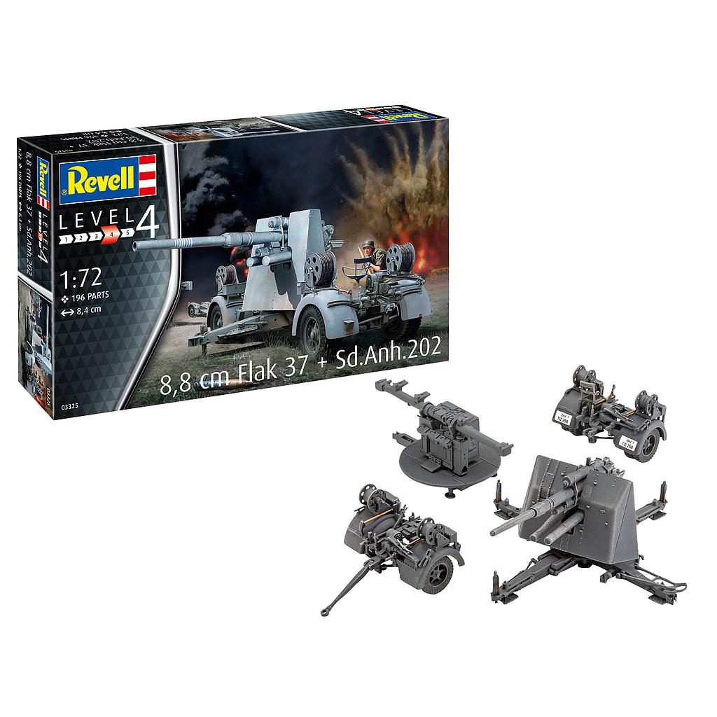 Revell liimitav mudel 8,8 cm Flak 37 + Sd.Anh.202 1:72