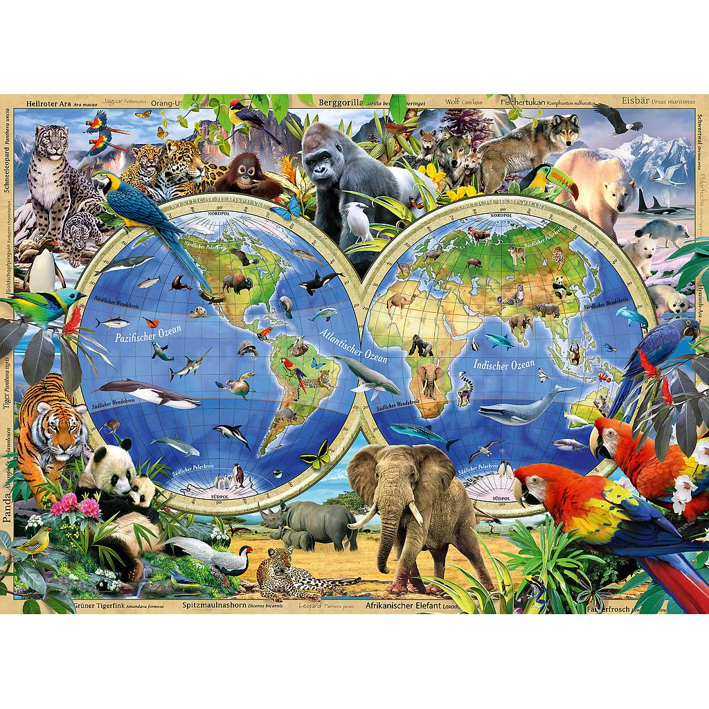 Ravensburger pusle 100 tk Maailmaloomad
