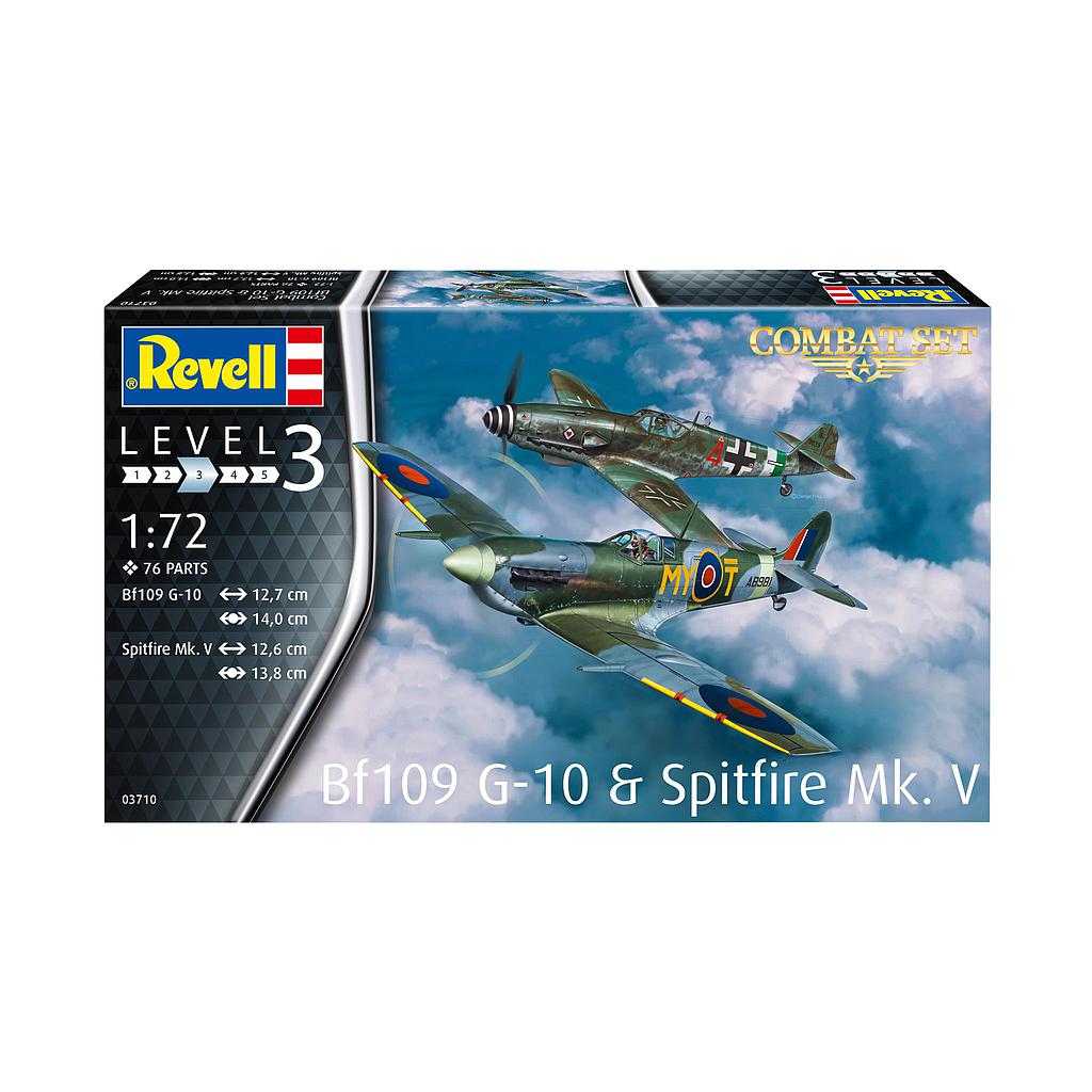 Revell Võitluskomplekt Messerschmitt Bf109G-10 ja Spitfire Mk.V 1:72