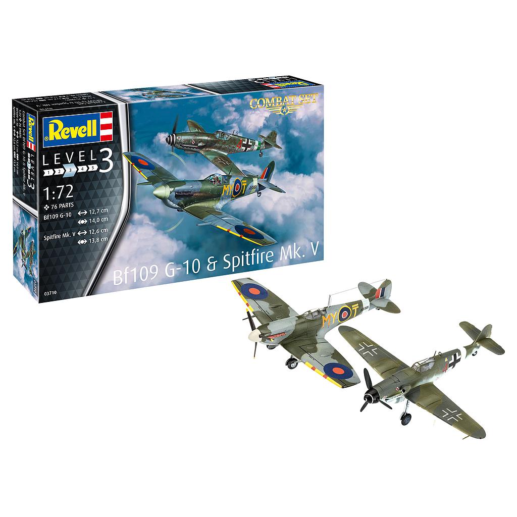 Revell Võitluskomplekt Messerschmitt Bf109G-10 ja Spitfire Mk.V 1:72