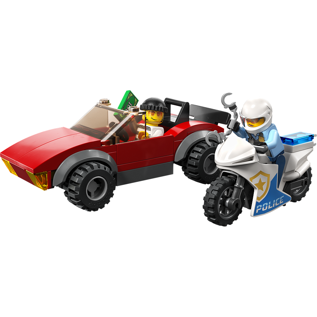 LEGO City Auto tagaajamine politsei mootorrattaga