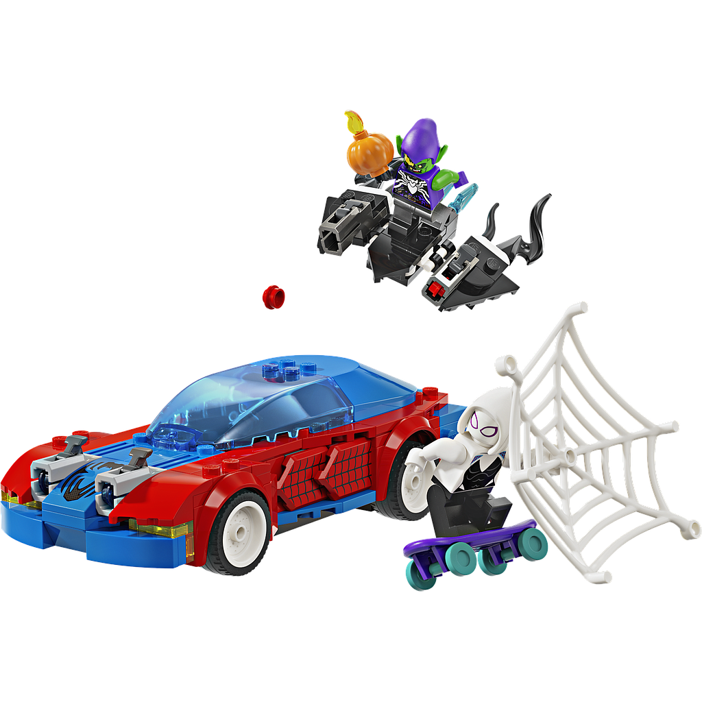 LEGO Super Heroes Spider-Mani võidusõiduauto ja Venom Green Goblin