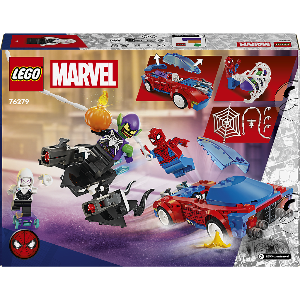 LEGO Super Heroes Spider-Mani võidusõiduauto ja Venom Green Goblin
