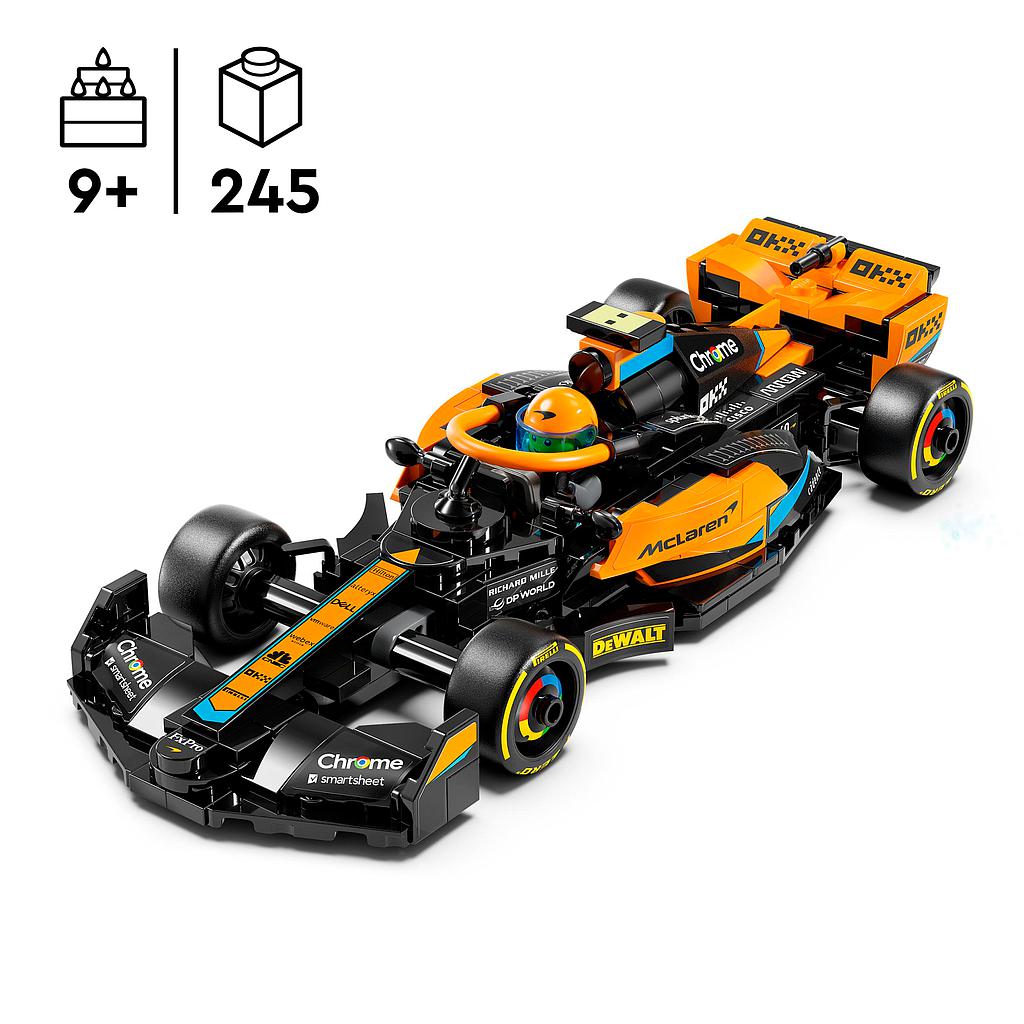 LEGO Speed ​​Champions 2023 McLaren vormel 1 võidusõiduauto