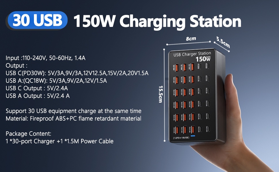 usb_laadimisjaam_150w_30_porti_usb-c_ja_usb-a_B0FLCH1WYC_6
