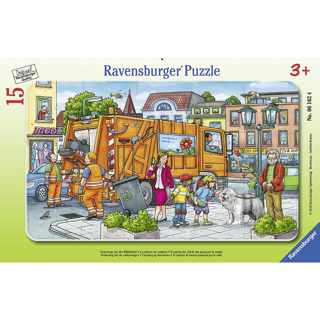 Ravensburger väike plaatpusle 15 tk Prügiauto