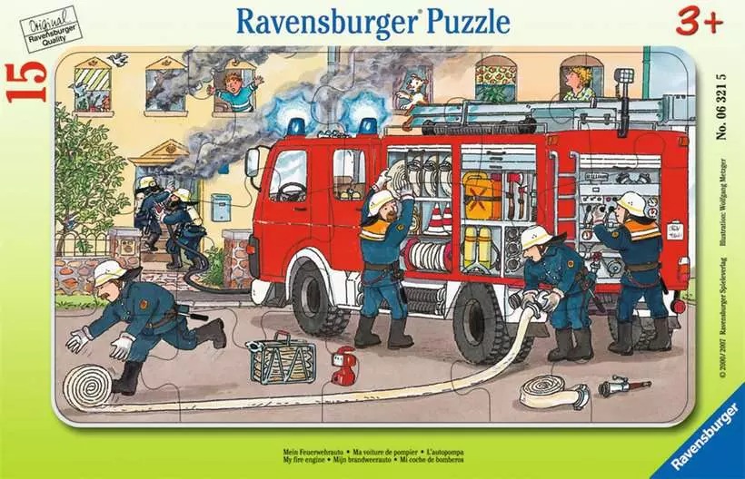 Ravensburger väike plaatpusle 15 tk Tuletõrjeaut..