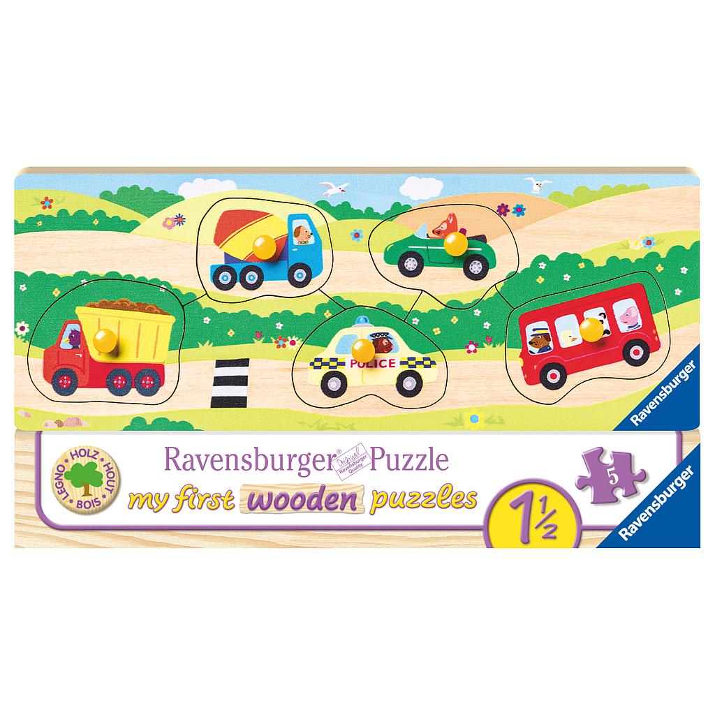 Ravensburger puupusle 5 tk Autod