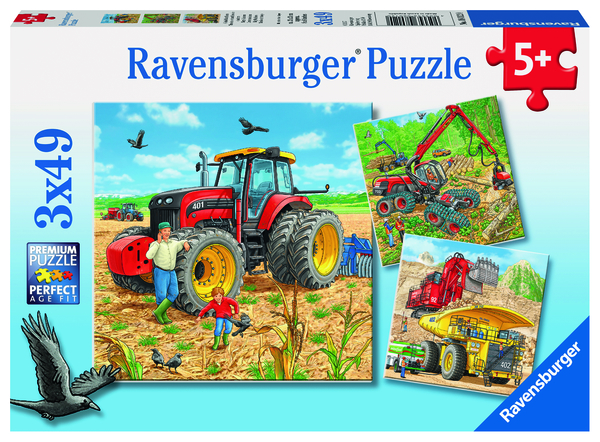 Ravensburger pusle 3x49 tk Suured töömasinad