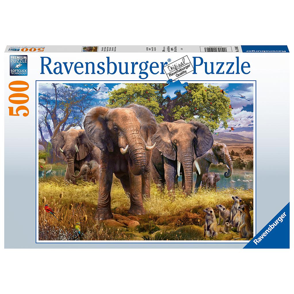 Ravensburger pusle 500 tk. Elevantide perekond