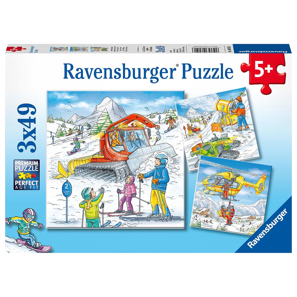 Ravensburger pusle 3x49 tk Suusarajal