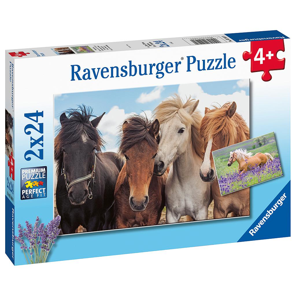 Ravensburger pusle 2x24 Hobused