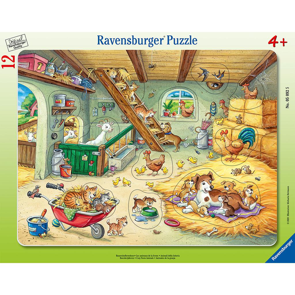 Ravensburger suur plaatpusle 12 tk Loomad talus