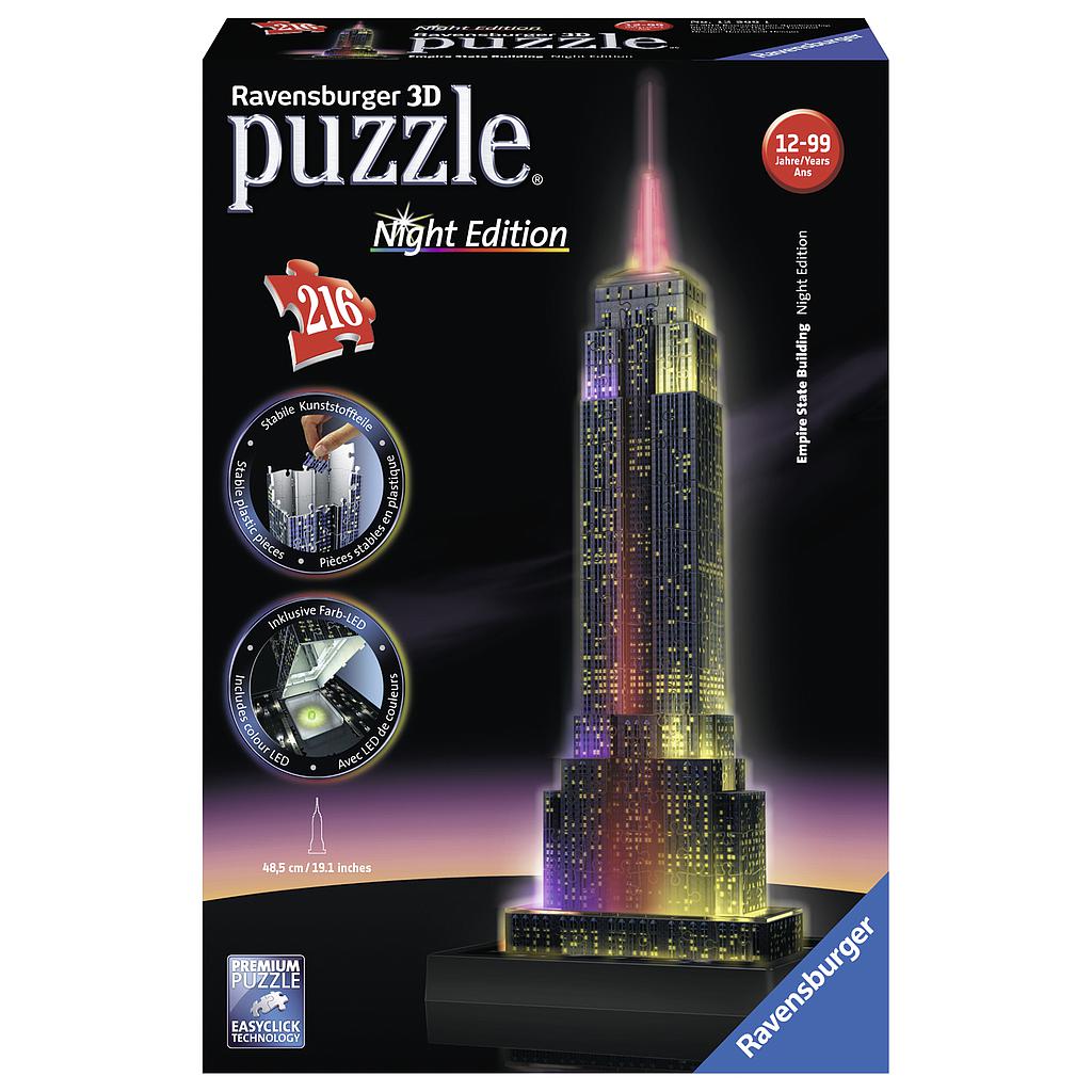 Ravensburger 3D pimedas helendav pusle Empire State Building 216 tk