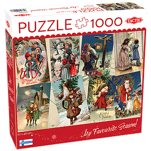 Tactic puzzle 1000 pc Retro Style Christmas Cards