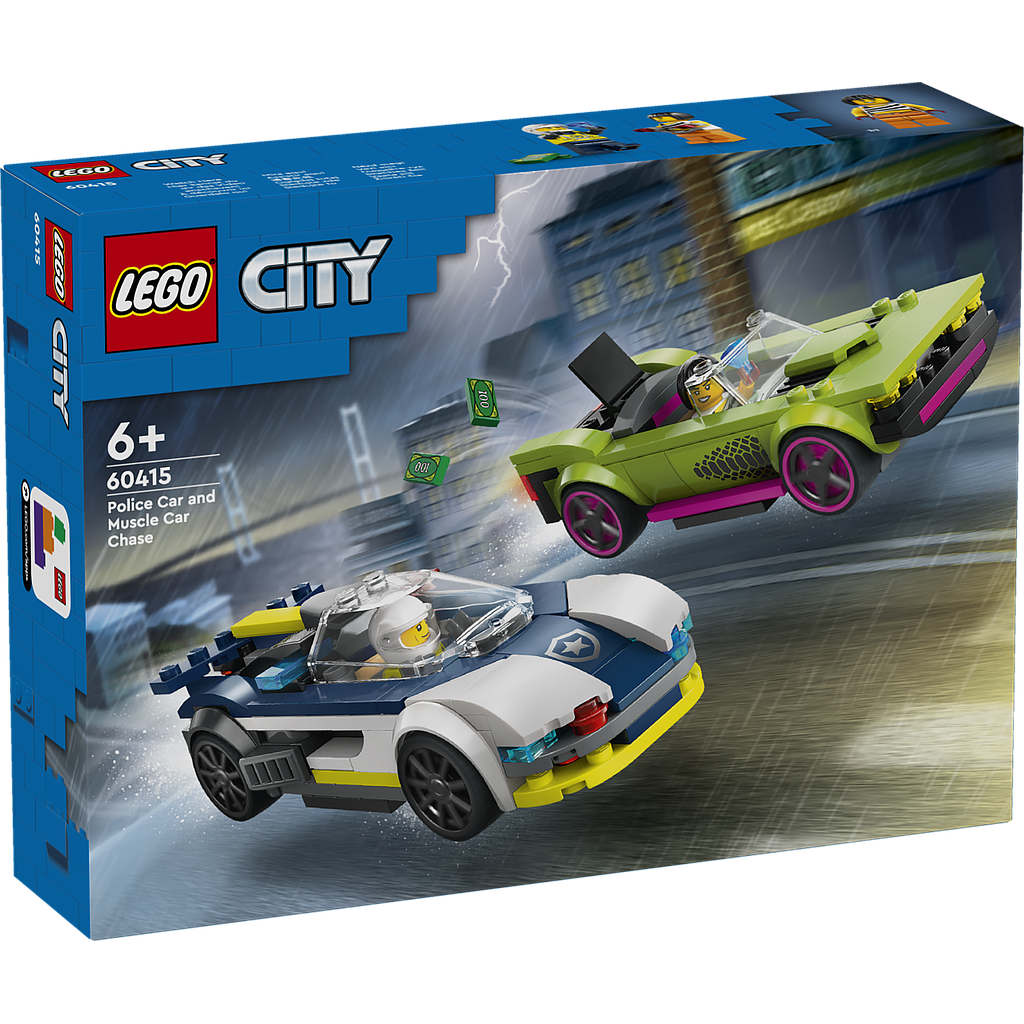 LEGO City Politseiauto ja muskelauto tagaajamine