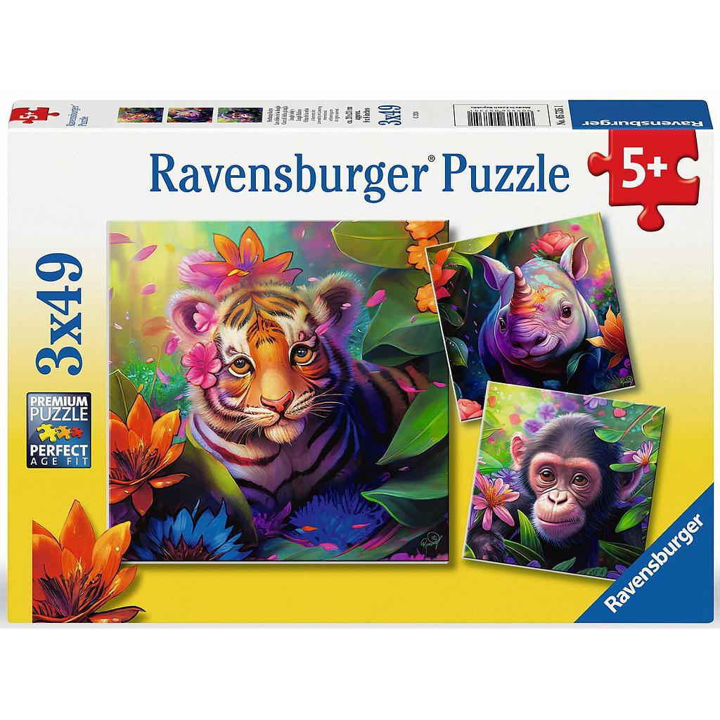 Ravensburger pusle 3x49 tk Džungli lapsed