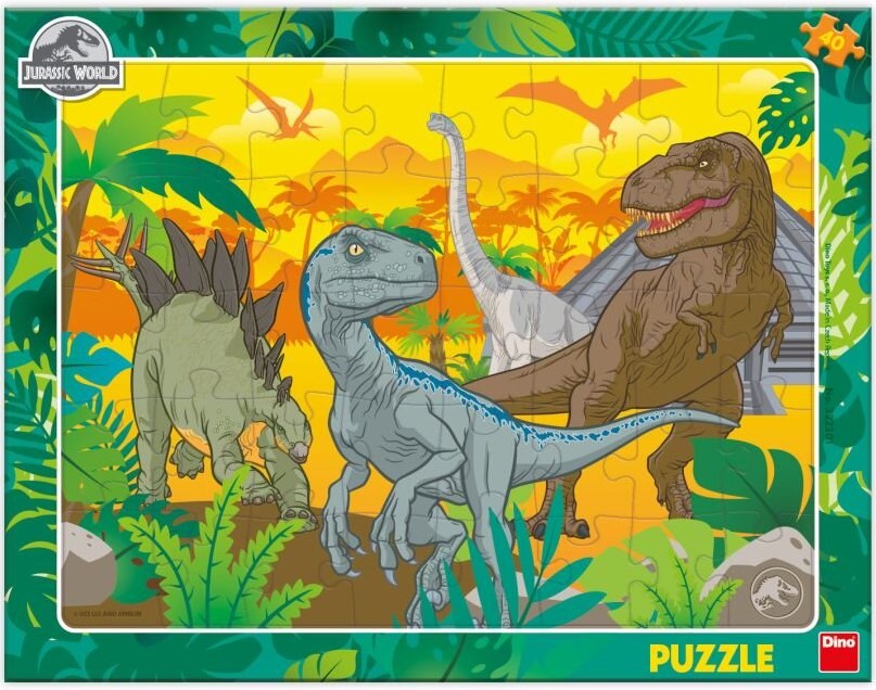 Dino Frame Puzzle 40 pc, The world of dinosaurs