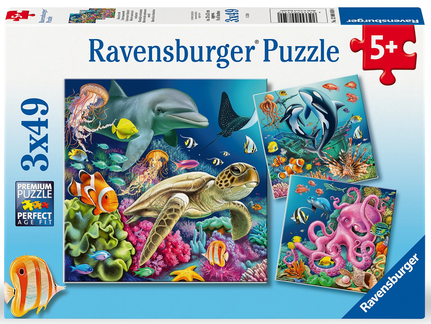 Ravensburger pusle 3x49 tk Mereloomad