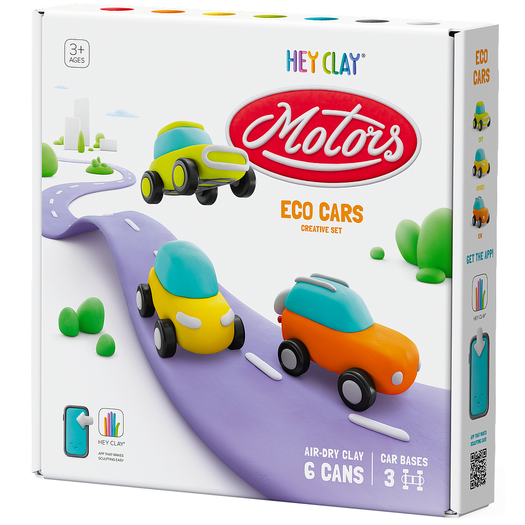 HEY CLAY Modeling Clay Eco Cars with Wheels