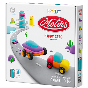 HEY CLAY Modeling Clay Happy Cars with Wheels