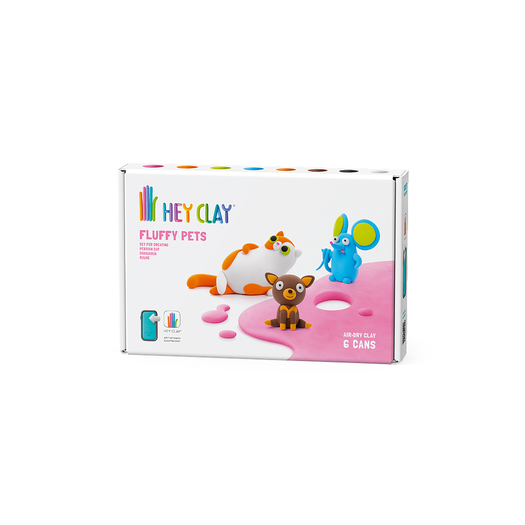 HEY CLAY Modeling Clay Furry Animals 6 pc
