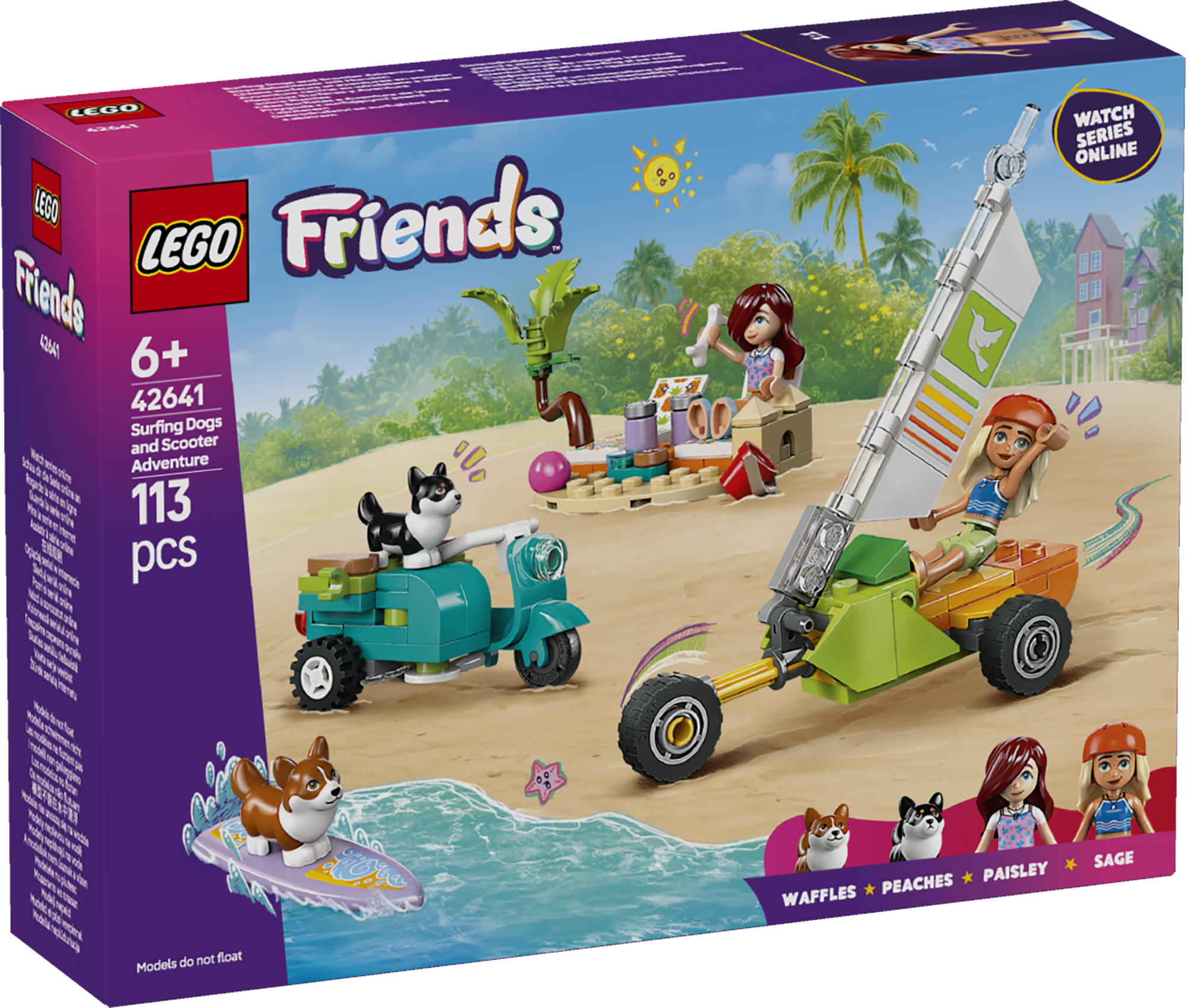 LEGO Friends Surfikoerad ja motorolleriseiklus
