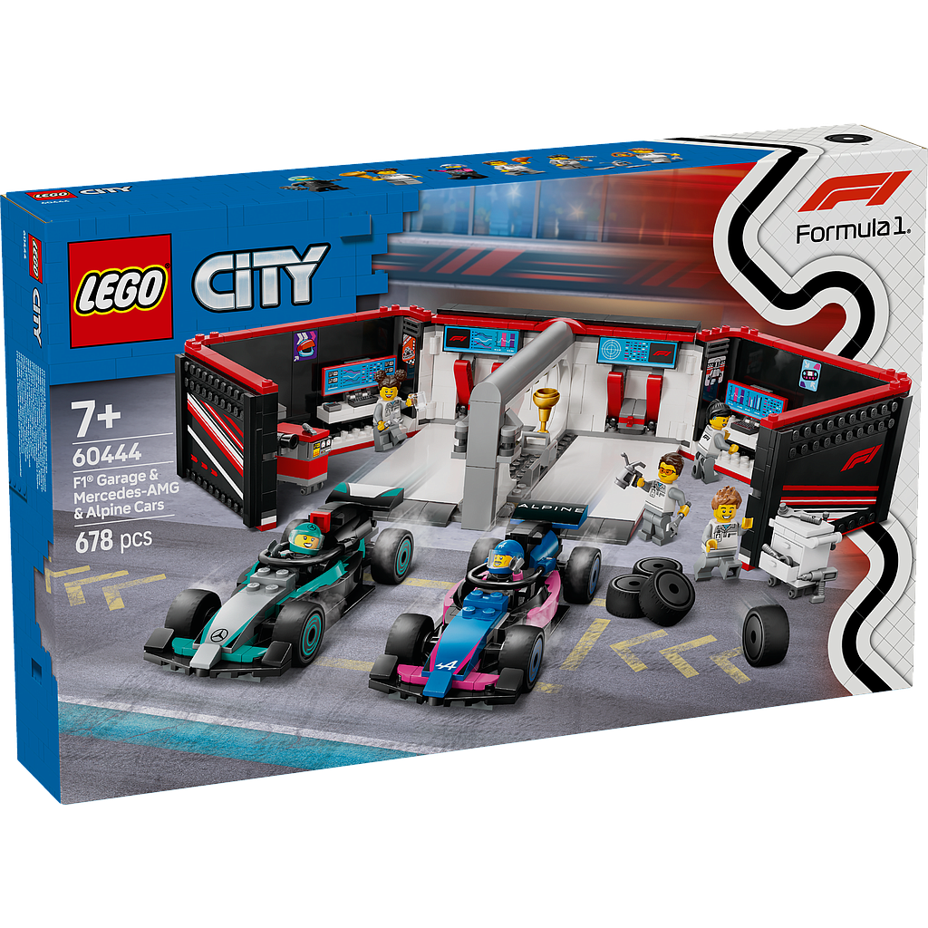 LEGO City F1 garaaž, Mercedes..