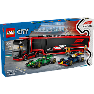 LEGO City F1 Truck with RB20 &amp; AMR24 F1 Cars
