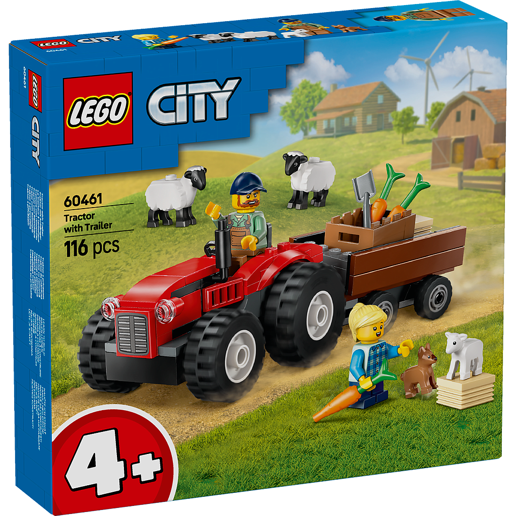 LEGO City Red Farm Tractor with Trailer & Sheep