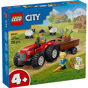LEGO City Red Farm Tractor with Trailer &amp; Sheep