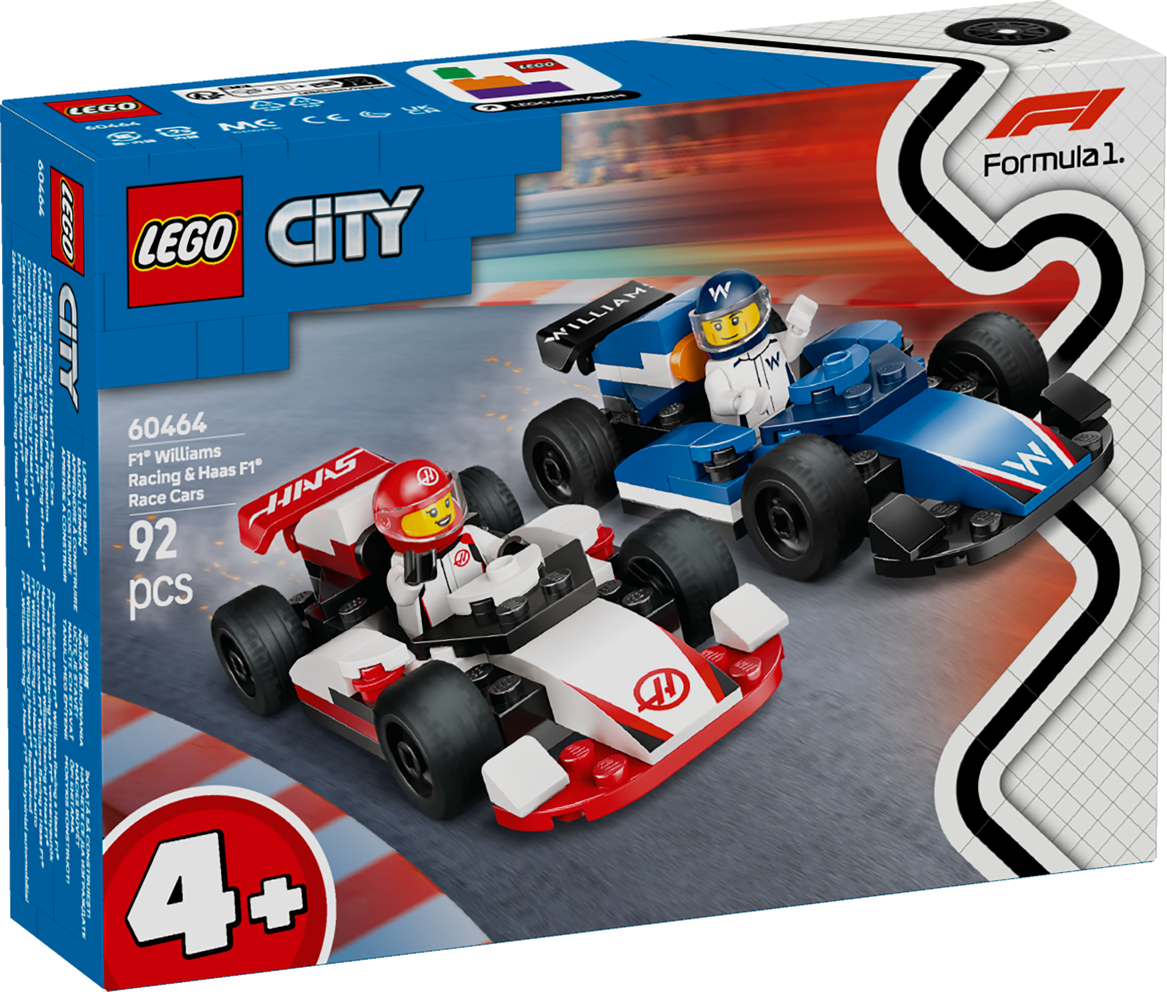 LEGO City F1 Williams ja Haas F1 võidusõiduautod