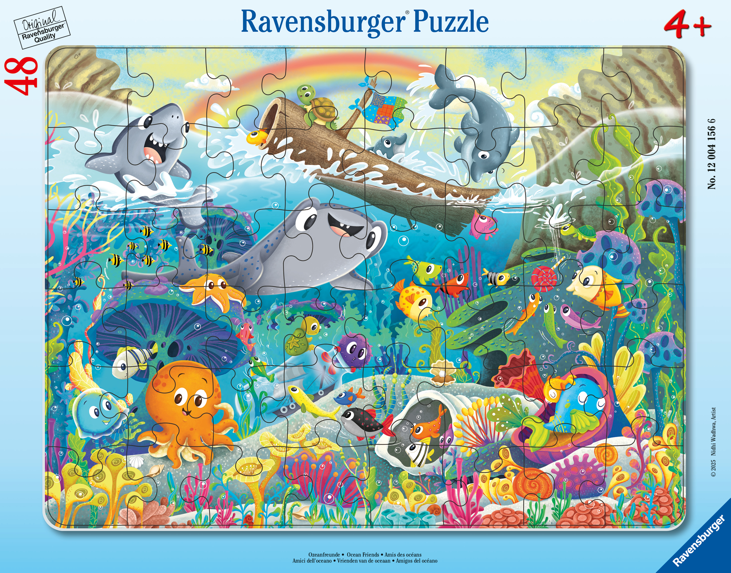 Ravensburger plaatpusle 48 tk: rõõmsad mereloomad