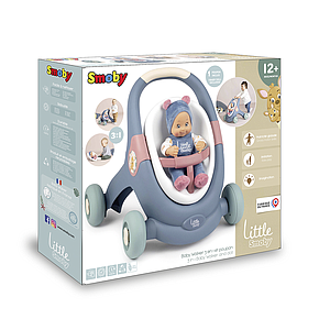 Smoby Baby Walker 3 in 1 + Baby Doll