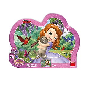 Dino Silhouette Frame Puzzle 25 Pieces: Sofia And Animals