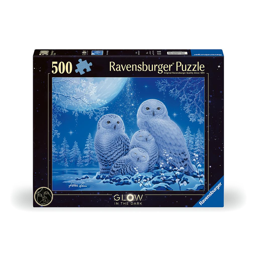 Ravensburger Glow In The Dark Puzzle 500 Pieces: Owls In The Moonlight