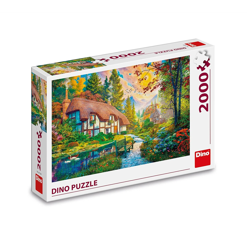 Dino Puzzle 2000 Pieces: House By The River