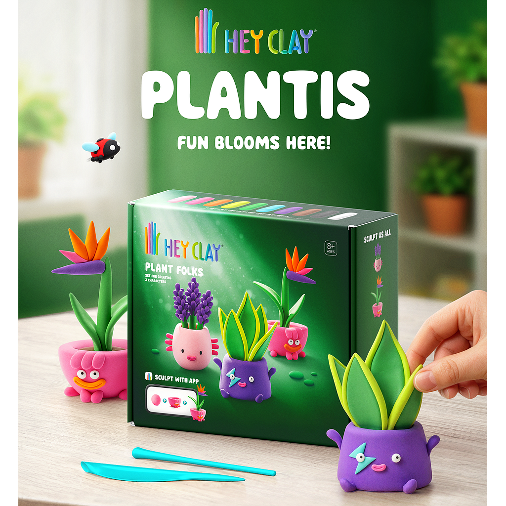 HEY CLAY Modeling Clay 15 Pieces: Plant Folks