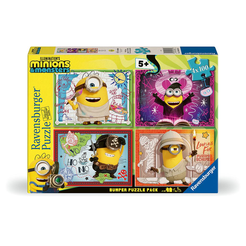 Ravensburger Puzzle 4x100 Pieces: Minions & Monsters Movie - Ooops