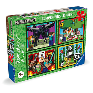 Ravensburger Puzzle 4x100 Pieces: Minecraft